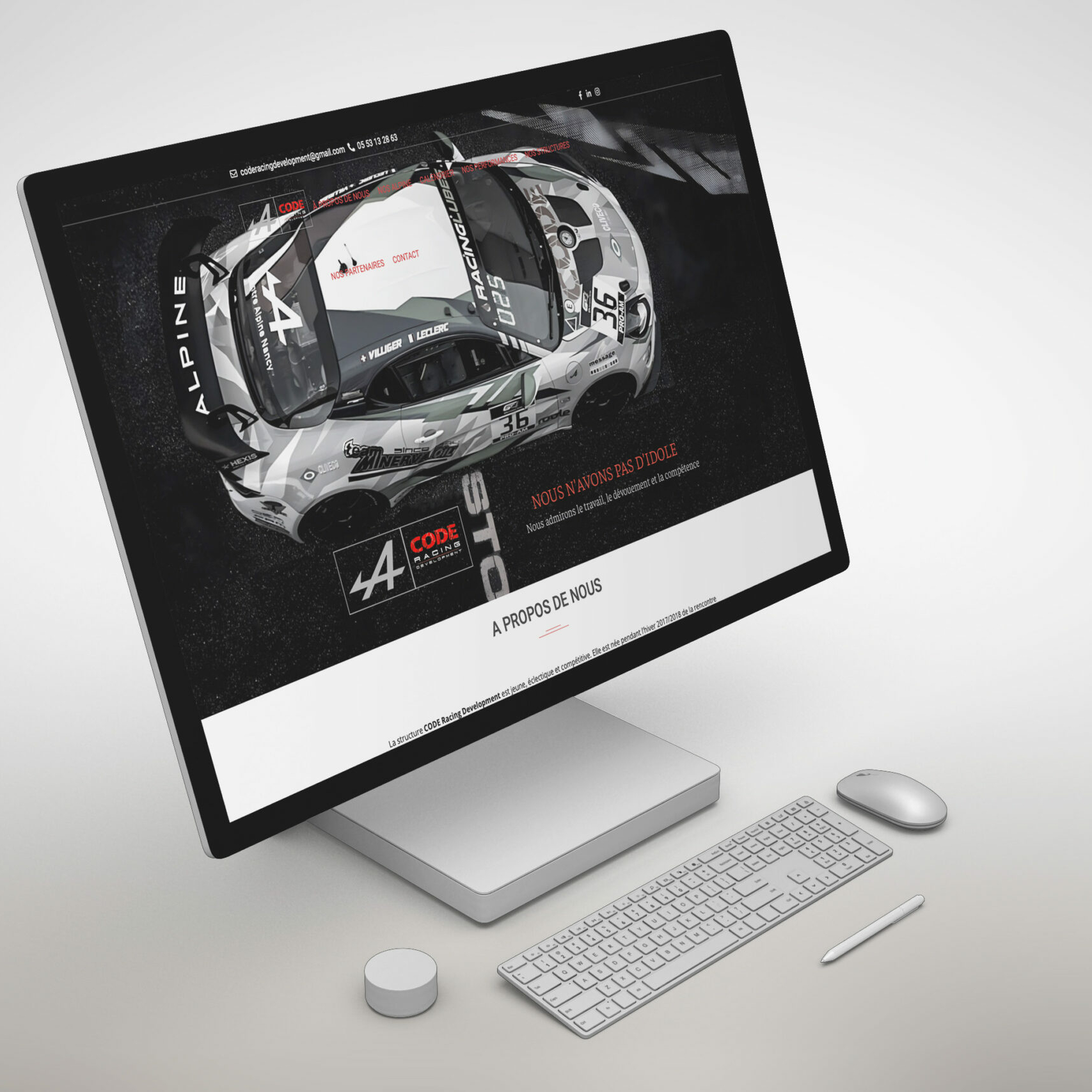 Aperçu du site internet Code Racing Development
